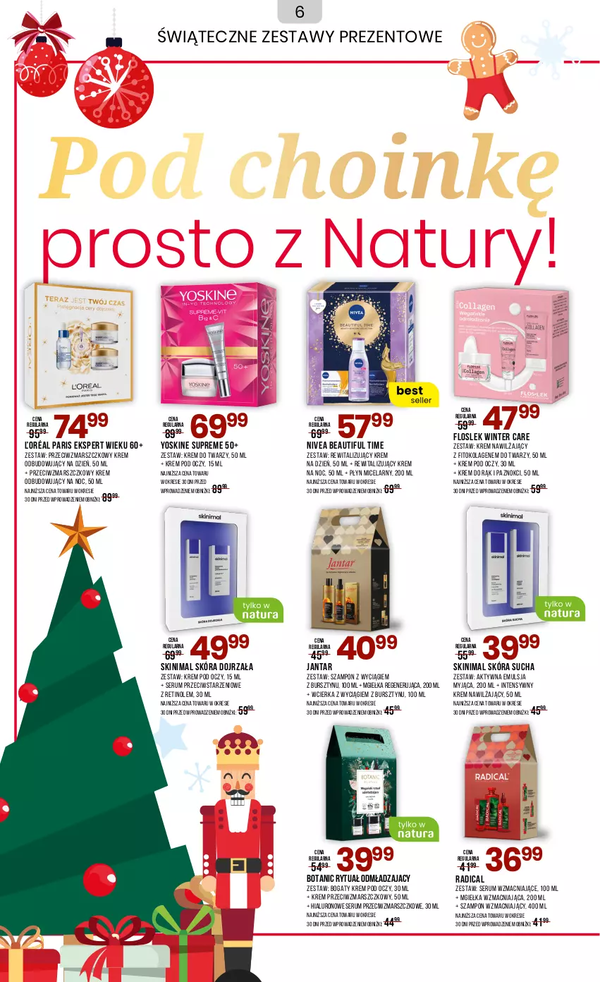 Gazetka promocyjna Drogerie Natura - Gazetka Drogerie Natura - ważna 04.12.2024 do 03.01.2025 - strona 6 - produkty: Bursztyn, Emulsja, Kolagen, Krem do rąk, Krem do twarzy, Krem na dzień, Krem na noc, Krem nawilżający, Krem pod oczy, Krem przeciwzmarszczkowy, Mars, Nivea, Płyn micelarny, Rum, Ser, Serum, Szampon, Yoskine