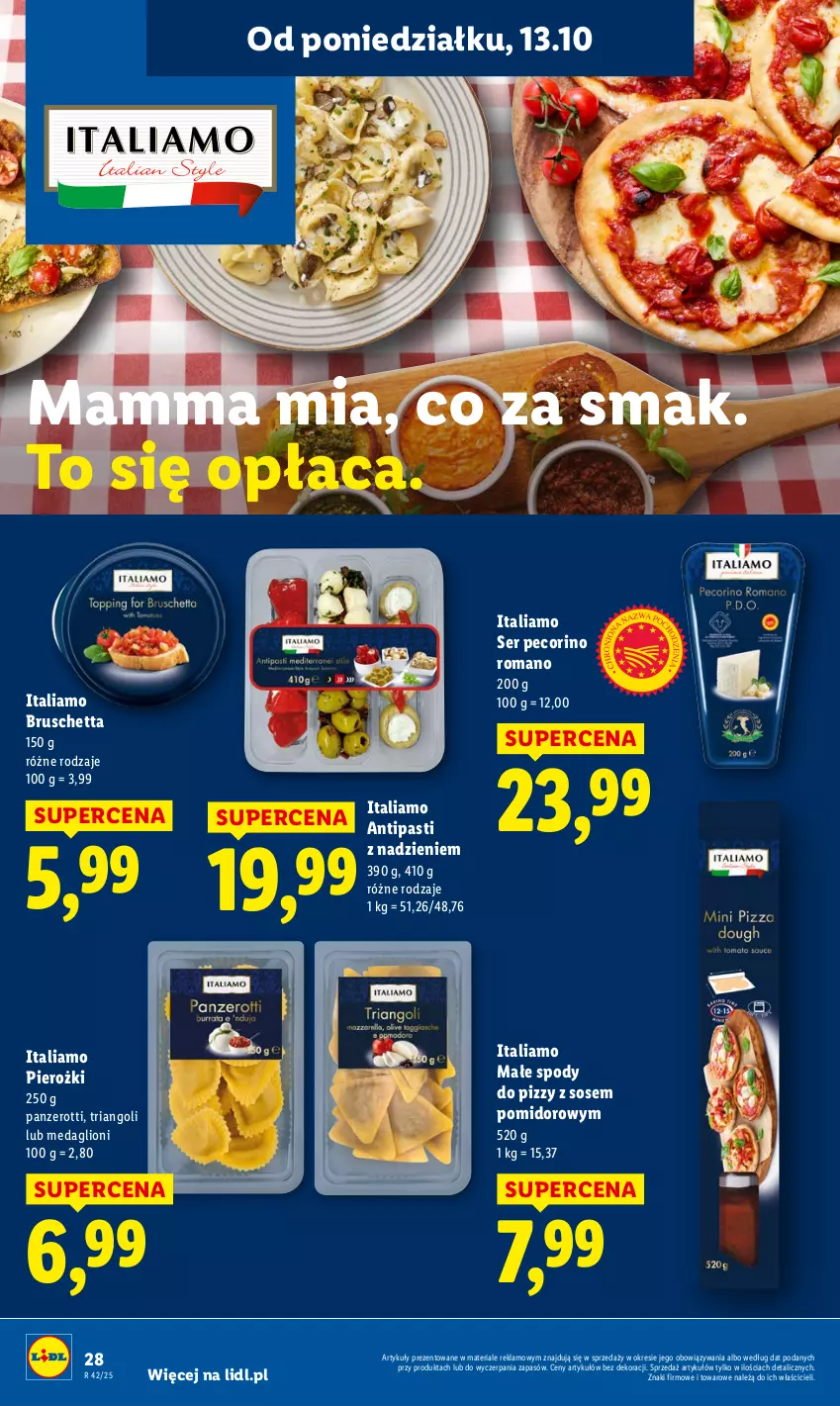Gazetka promocyjna Lidl - GAZETKA - ważna 13.10 do 15.10.2025 - strona 28 - produkty: Lion, Pecorino, Ser, Sos