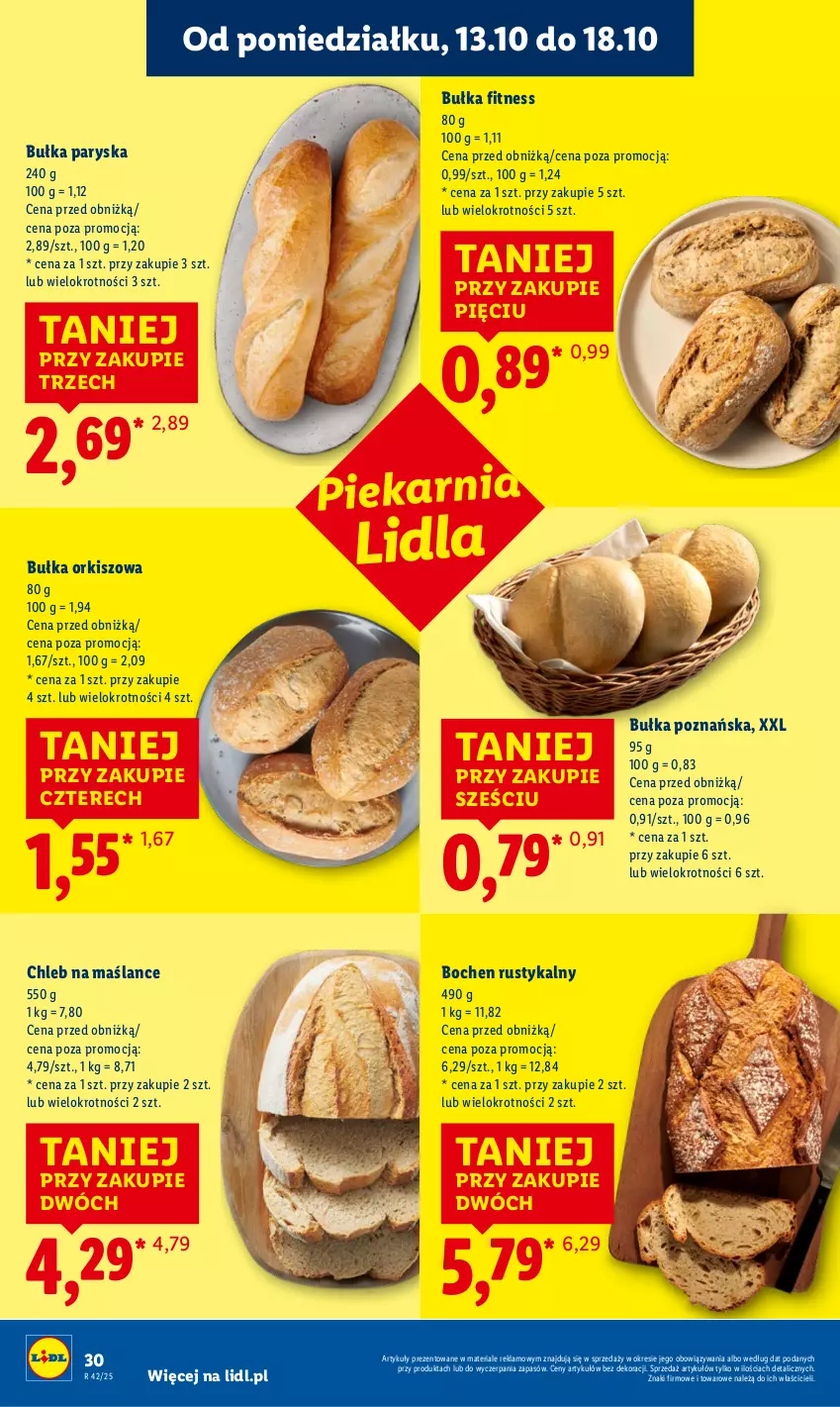 Gazetka promocyjna Lidl - GAZETKA - ważna 13.10 do 15.10.2025 - strona 30 - produkty: Bułka, Bułka fitness, Chleb, Rust