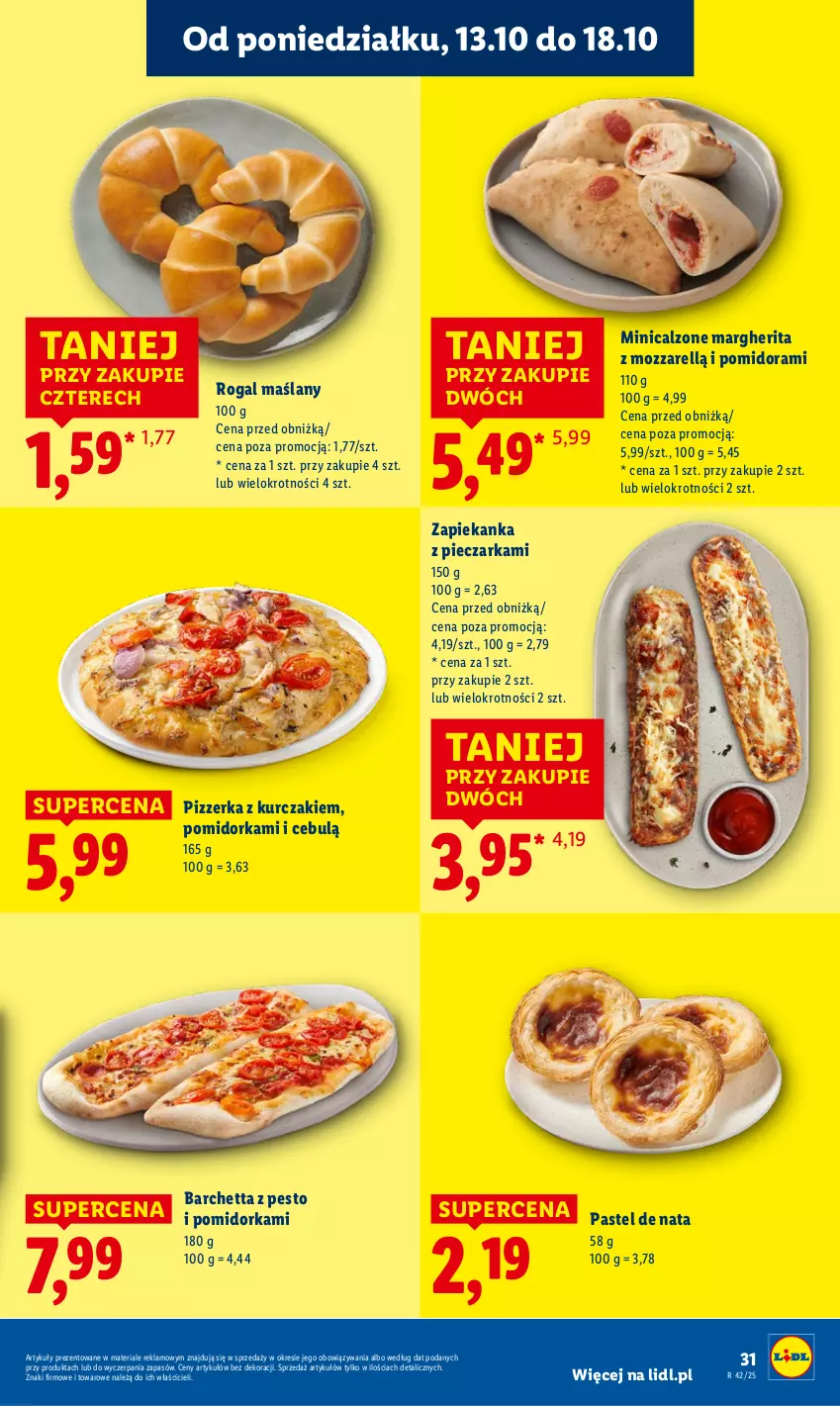Gazetka promocyjna Lidl - GAZETKA - ważna 13.10 do 15.10.2025 - strona 31 - produkty: Kurczak, Orka, Pesto, Piec, Pieczarka, Rogal, Zapiekanka