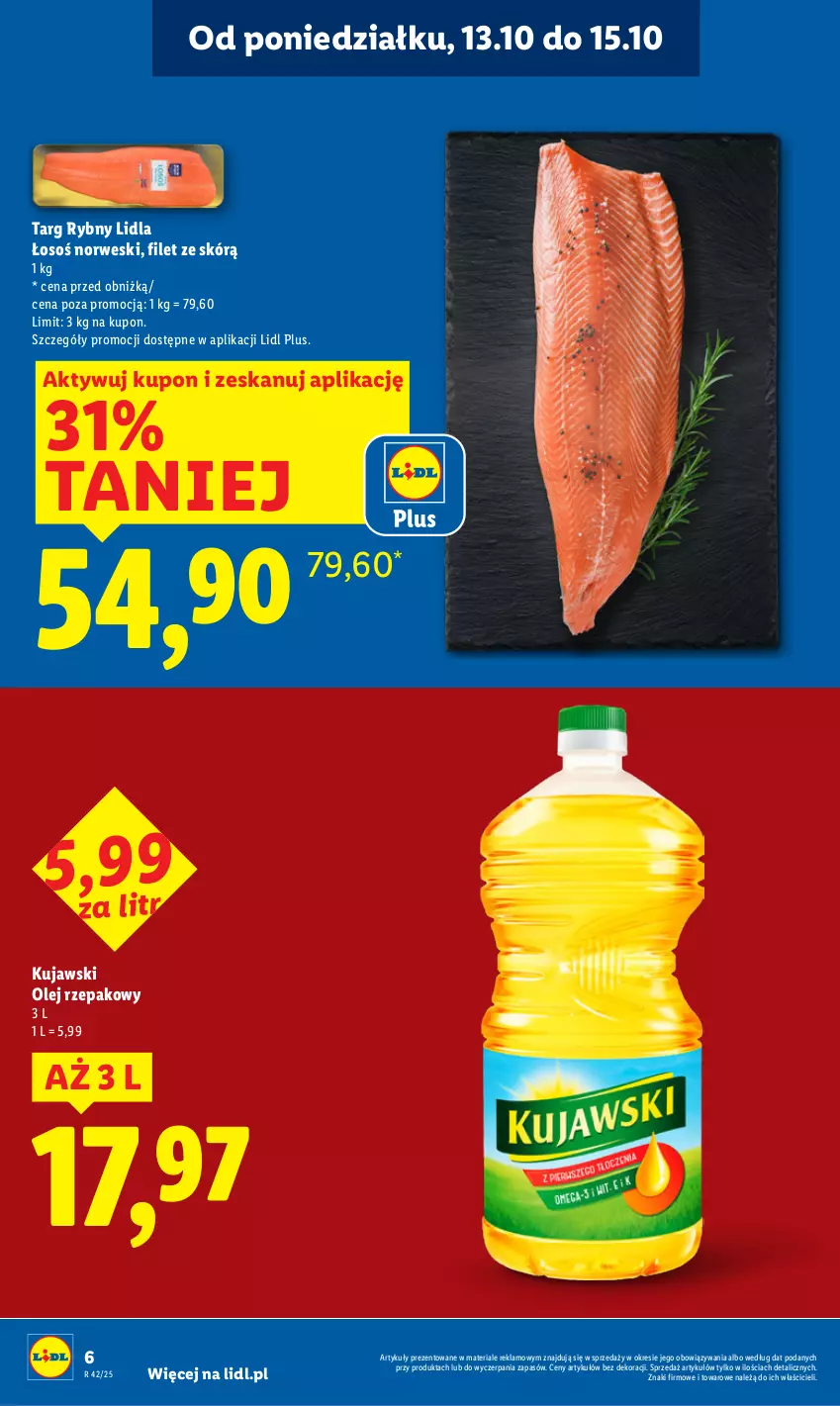 Gazetka promocyjna Lidl - GAZETKA - ważna 13.10 do 15.10.2025 - strona 6 - produkty: Kujawski, Olej, Olej rzepakowy