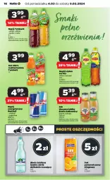 Gazetka promocyjna Netto - Artykuły spożywcze - Gazetka - ważna od 09.03 do 09.03.2024 - strona 16 - produkty: Sok pomarańczowy, Sok, Mus, Gin, Napój energetyczny, Red Bull, Ice tea, LANA, Lipton, Tymbark, Woda, Napój, Mięta