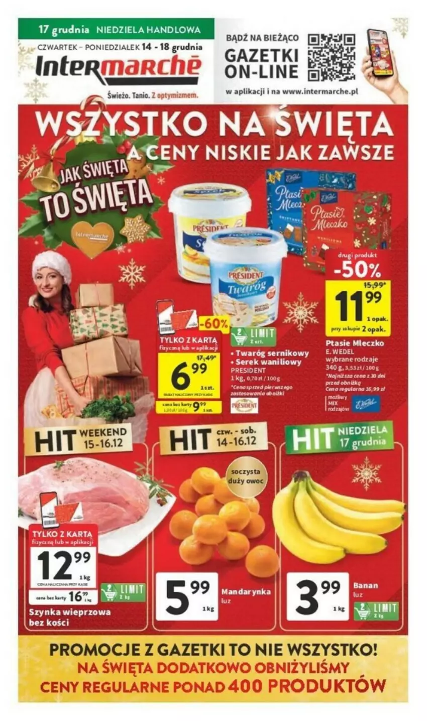 Gazetka promocyjna Intermarche - ważna 14.12 do 18.12.2023 - strona 1 - produkty: Szynka, Szynka wieprzowa