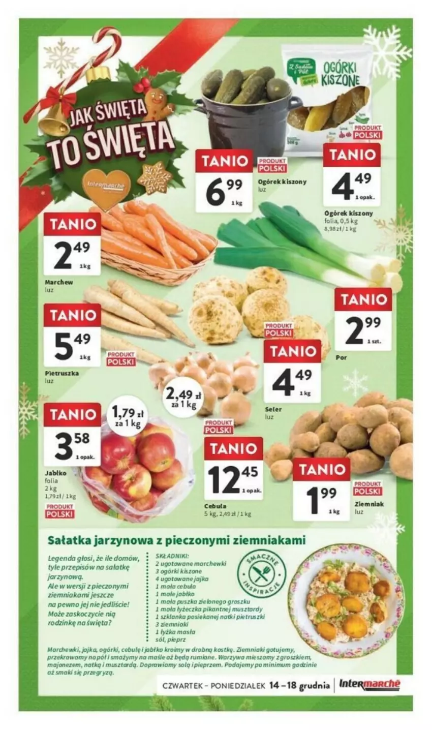 Gazetka promocyjna Intermarche - ważna 14.12 do 18.12.2023 - strona 16 - produkty: Cebula, Gry, Koc, Majonez, Mus, Ogórek, Piec, Pieprz, Rum, Sałat, Sól, Ziemniaki