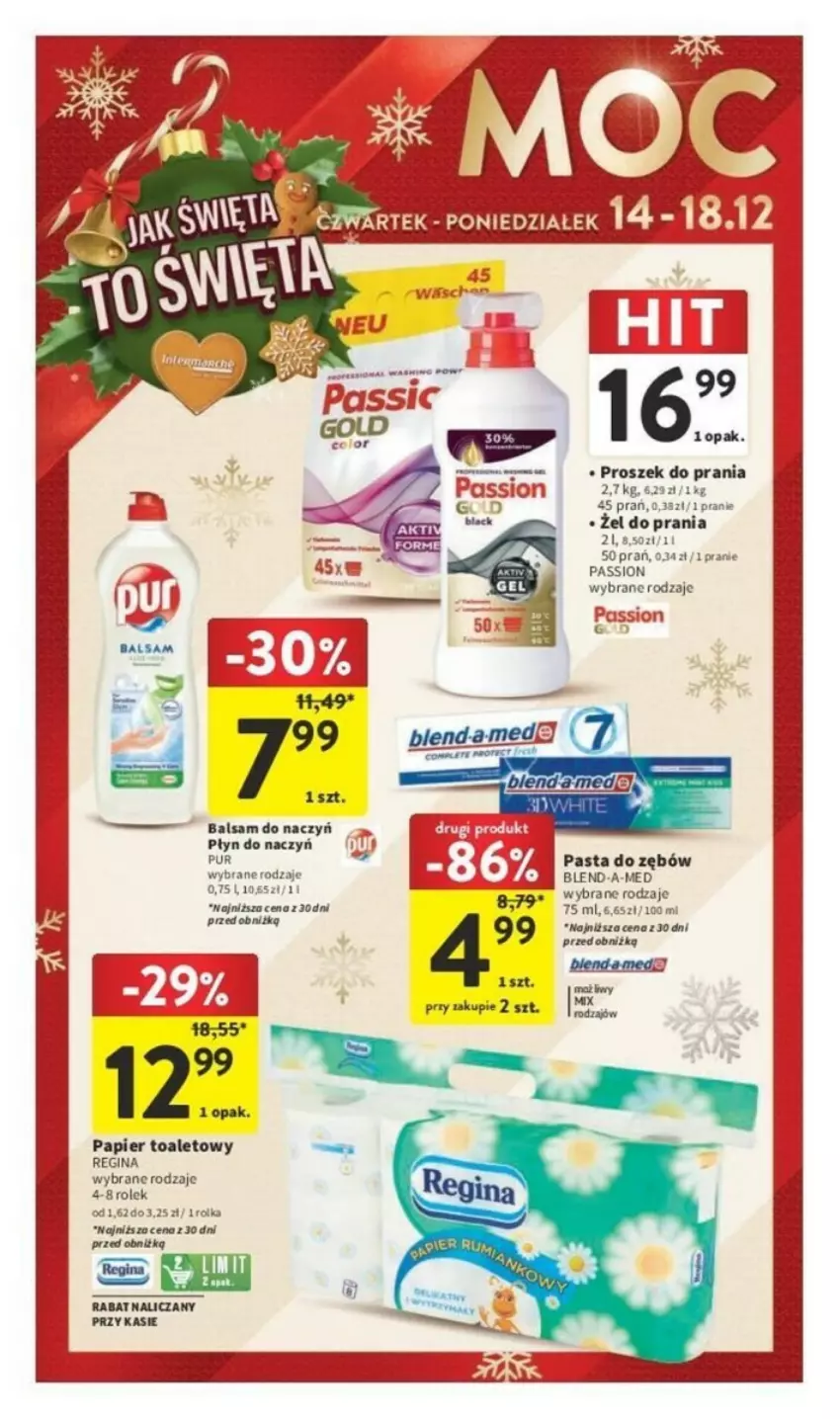 Gazetka promocyjna Intermarche - ważna 14.12 do 18.12.2023 - strona 34 - produkty: Blend-a-Med, Gin, Papier, Papier toaletowy, Pasta do zębów, Proszek do prania, Pur