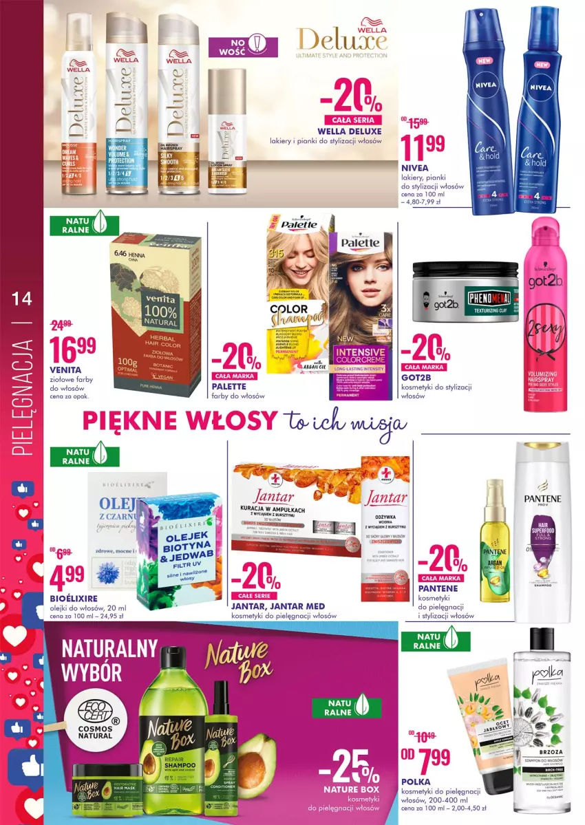 Gazetka promocyjna Super Pharm - Gazetka - ważna 02.11 do 18.11.2021 - strona 14 - produkty: Bursztyn, Fa, Got2b, Kosmetyki do pielęgnacji, Lakier, LG, Nivea, Odżywka, Olej, Palette, Pantene, Wella