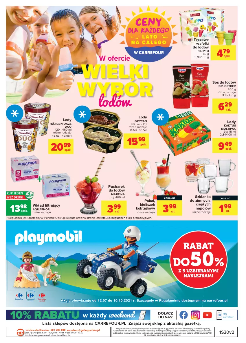 Gazetka promocyjna Carrefour - Gazetka Market - ważna 26.07 do 07.08.2021 - strona 17 - produkty: Aquaphor, Dr. Oetker, Gry, Kaktus, Kieliszek, Lody, O nas, Sos, Szklanka