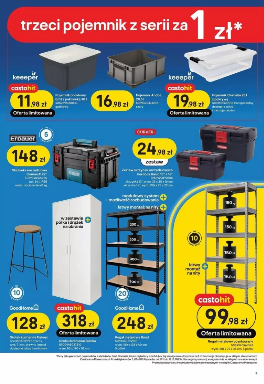 Gazetka promocyjna Castorama - ważna 29.11 do 12.12.2023 - strona 16 - produkty: Astor, Cynk, Fa, Gra, Pojemnik, Rama, Regał, Regał metalowy, Ser, Skrzynka narzędziowa, Stołek, Szafa, Ubrania