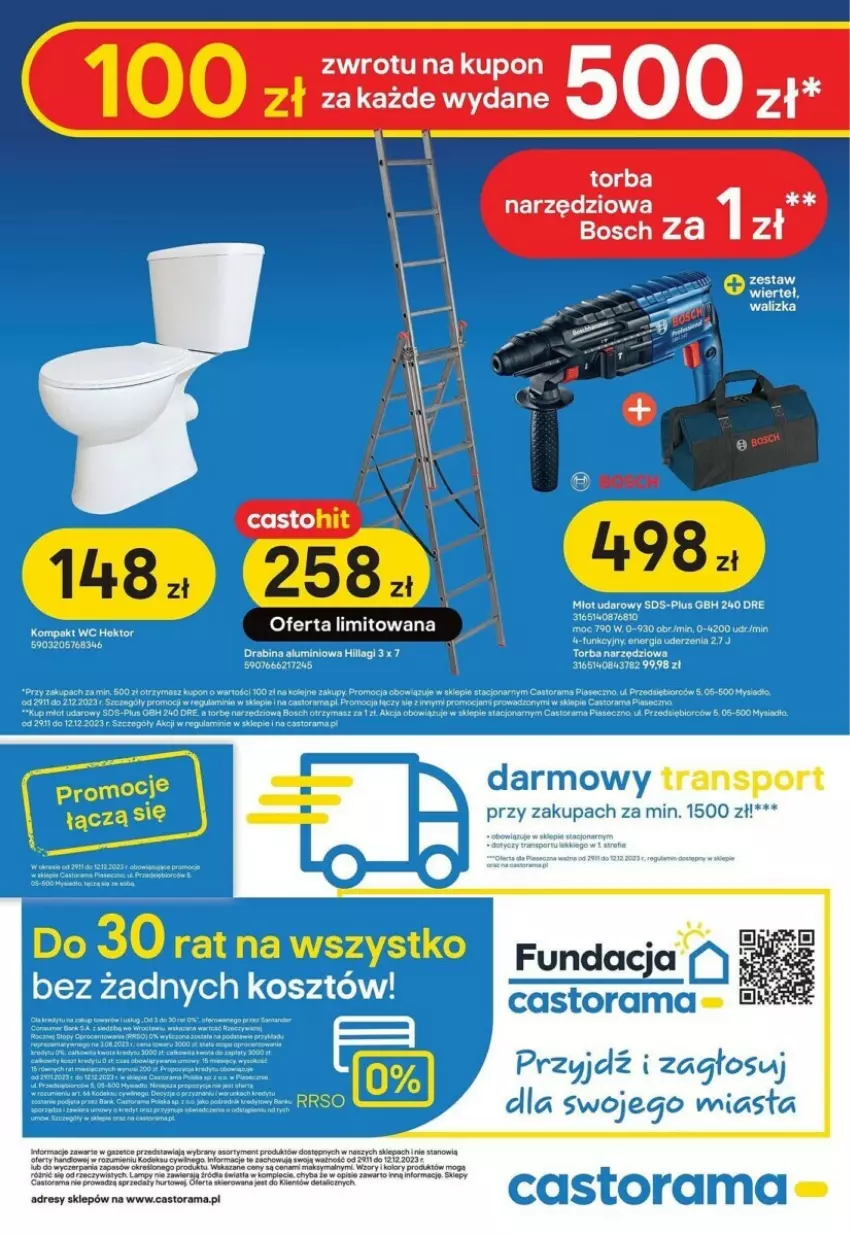 Gazetka promocyjna Castorama - ważna 29.11 do 12.12.2023 - strona 8 - produkty: Astor, Bosch, Dres, Fa, LG, Por, Rama, Rum, Sport, Torba