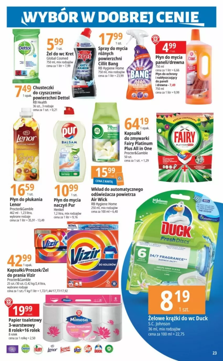 Gazetka promocyjna E Leclerc - ważna 22.08 do 02.09.2023 - strona 16 - produkty: Chusteczki, Chusteczki do czyszczenia, Dettol, Fa, Fairy, Kret, Papier, Papier toaletowy, Płyn do mycia, Płyn do płukania, Tera, Vizir, Zmywarki