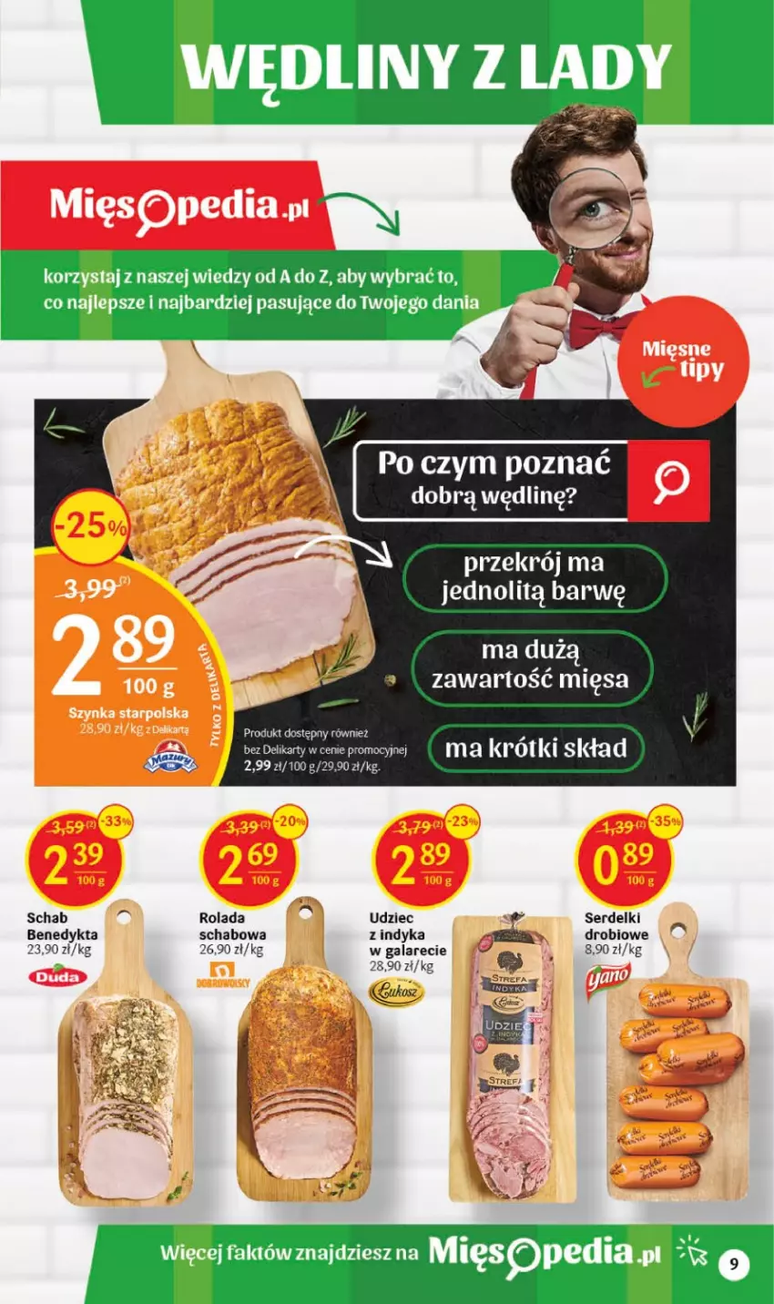 Gazetka promocyjna Delikatesy Centrum - Gazetka DC17 - ważna 04.05 do 10.05.2023 - strona 9 - produkty: Duda, Gala, Kosz, Rolada, Schab Benedykta, Ser, Serdelki