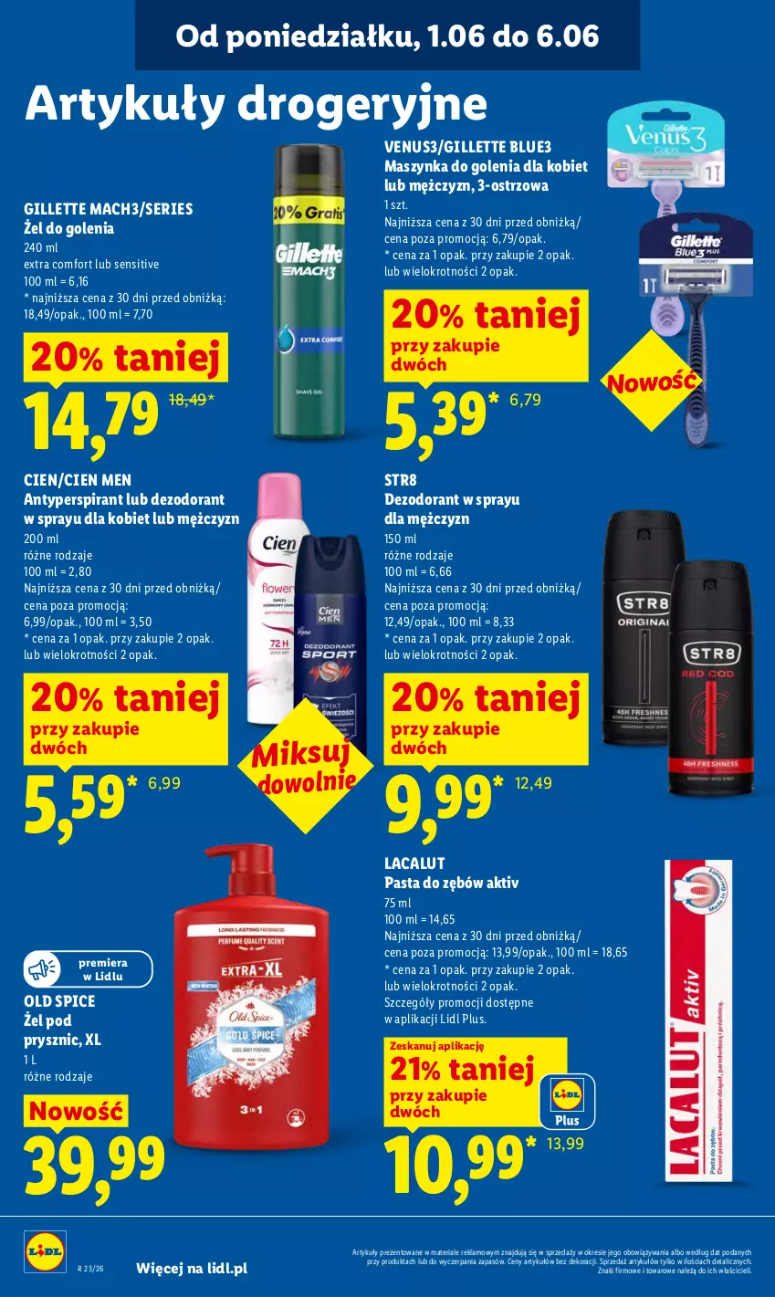 Gazetka promocyjna Lidl - Gazetka ważna od 1.06 do 3.06 - ważna 01.06 do 03.06.2026 - strona 102 - produkty: Antyperspirant, Dezodorant, Gillette, Lacalut, Mach3, Maszynka, Maszynka do golenia, Old Spice, Pasta do zębów, Ser, Str8, Szynka, Venus