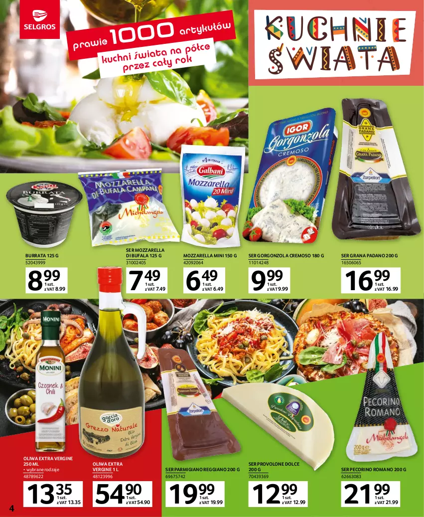 Gazetka promocyjna Selgros - Katalog Kuchnie Świata - ważna 04.05 do 17.05.2023 - strona 4 - produkty: Burrata, Fa, Gin, Gorgonzola, Gra, Mozzarella, Pecorino, Ser