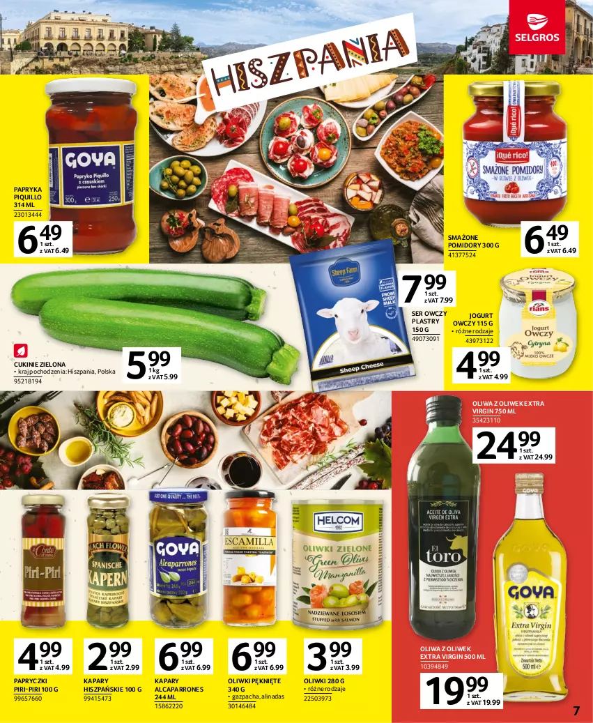 Gazetka promocyjna Selgros - Katalog Kuchnie Świata - ważna 04.05 do 17.05.2023 - strona 7 - produkty: Gin, Jogurt, Kapary, Oliwa z oliwek, Oliwki, Papryczki piri-piri, Papryka, Pomidory, Ser, Ser owczy