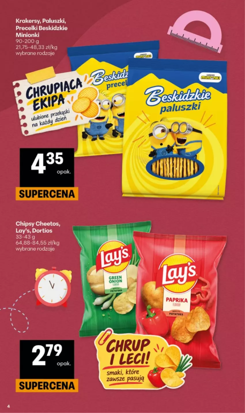 Gazetka promocyjna Delikatesy Centrum - Katalog Szkoła DC34-DC35 - ważna 20.08 do 02.09.2026 - strona 4 - produkty: Beskidzki, Cheetos, Chipsy, Krakersy, Precelki