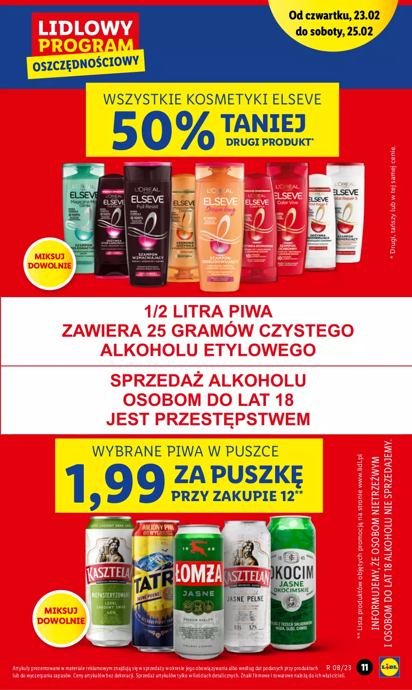 Gazetka promocyjna Lidl - GAZETKA - ważna 23.02 do 25.02.2023 - strona 11 - produkty: Elseve, Piwa, Tyskie