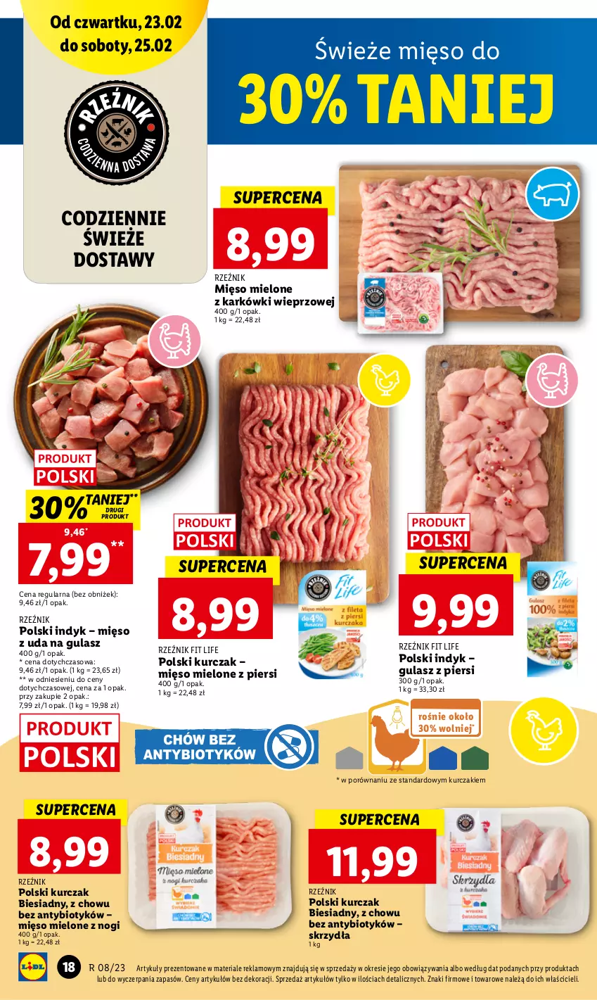 Gazetka promocyjna Lidl - GAZETKA - ważna 23.02 do 25.02.2023 - strona 18 - produkty: Kurczak, Mięso, Mięso mielone, Por