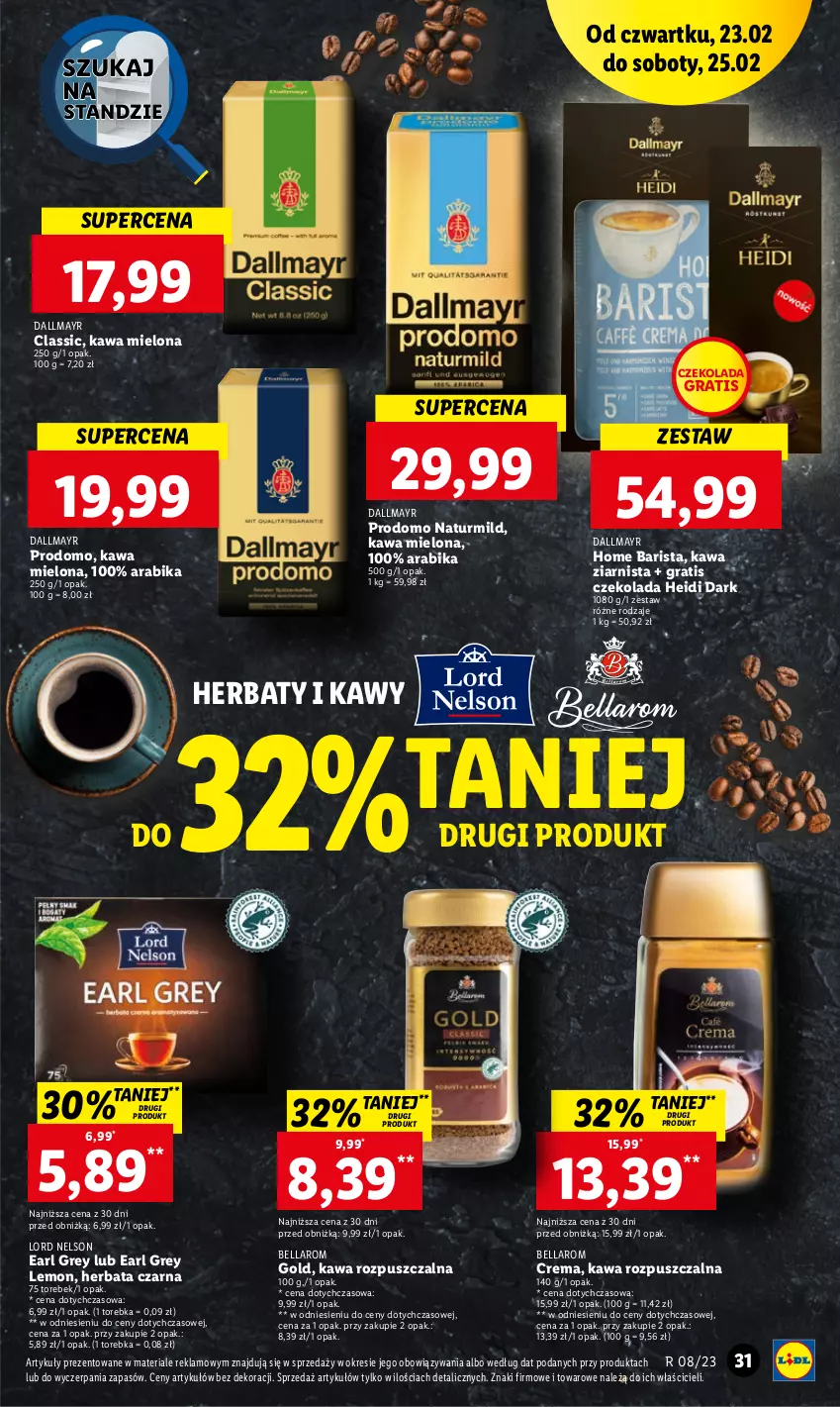 Gazetka promocyjna Lidl - GAZETKA - ważna 23.02 do 25.02.2023 - strona 31 - produkty: Bell, Bella, Czekolada, Dallmayr, Earl Grey, Gra, Herbata, Herbata czarna, Kawa, Kawa mielona, Kawa rozpuszczalna, Kawa ziarnista, Torebka