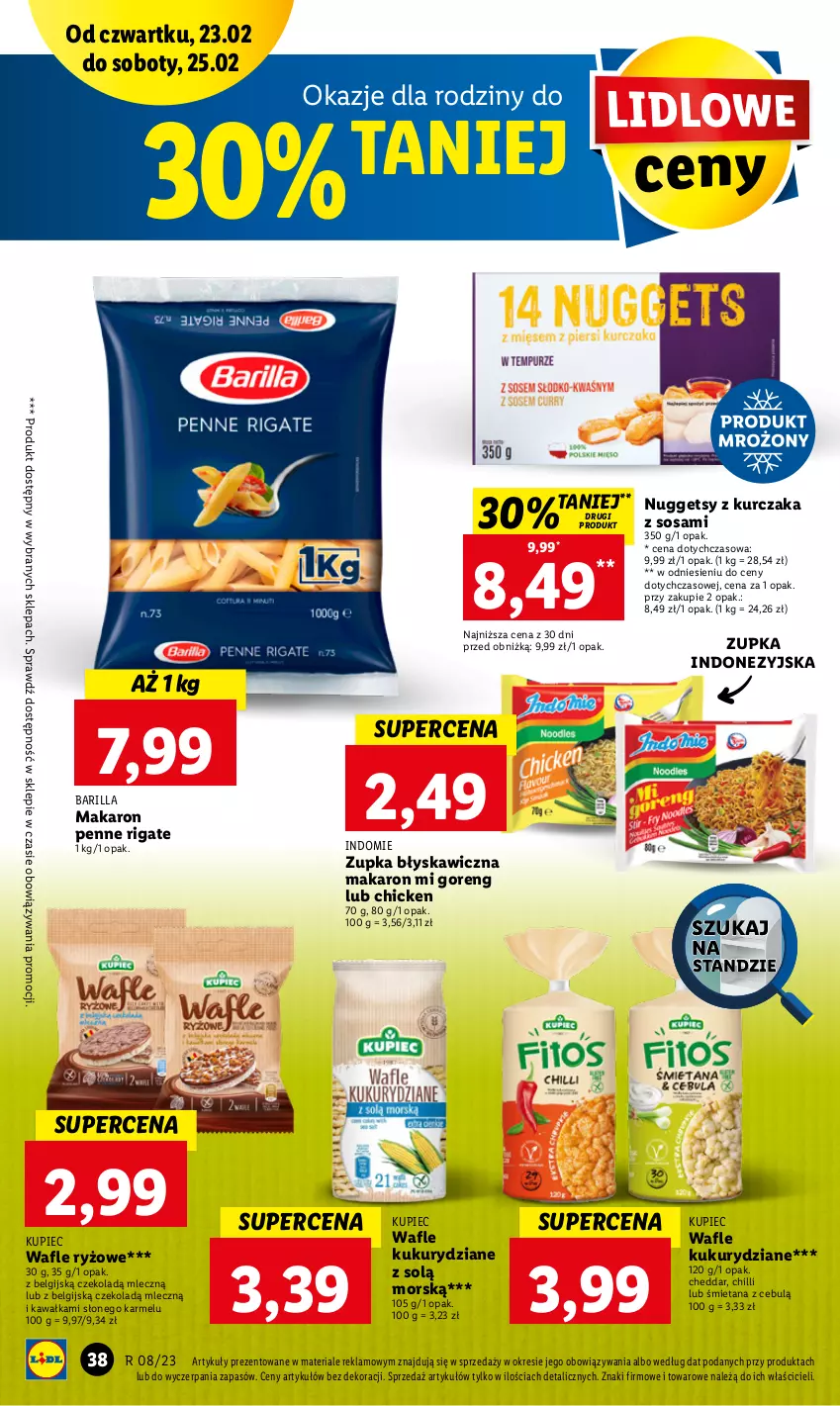 Gazetka promocyjna Lidl - GAZETKA - ważna 23.02 do 25.02.2023 - strona 38 - produkty: Barilla, Cheddar, Kawa, Kupiec, Kurczak, LG, Makaron, Penne, Piec, Ryż, Sos, Wafle