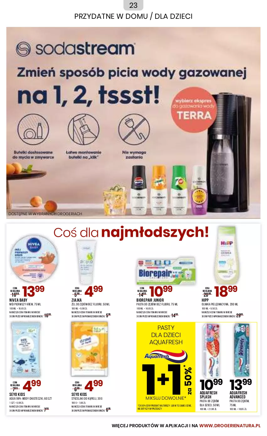 Gazetka promocyjna Drogerie Natura - Gazetka Drogerie Natura - ważna 05.08 do 03.09.2024 - strona 23 - produkty: Aquafresh, Biorepair, Chusteczki, Dzieci, Got2b, HiPP, Nivea, Nivea Baby, Pasta do zębów, Ziajka