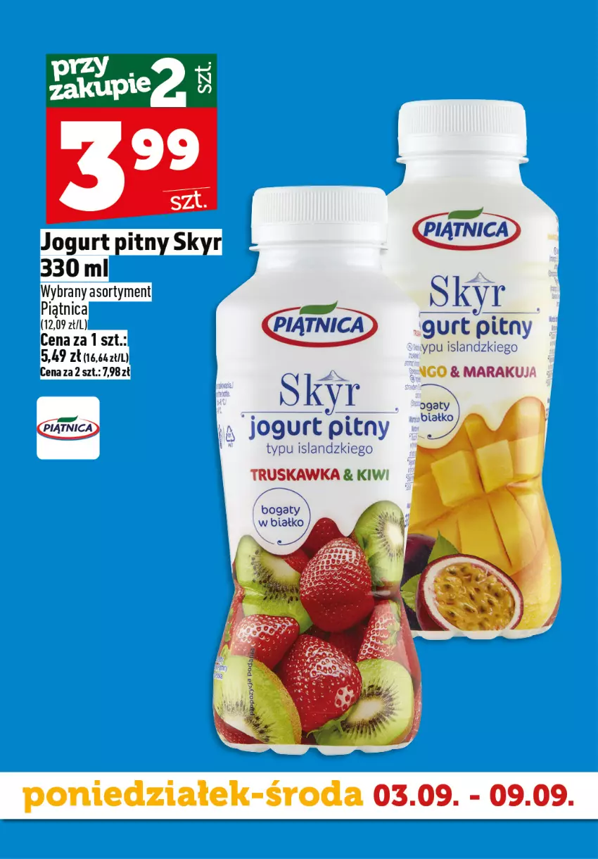 Gazetka promocyjna Topaz - Gazetka - ważna 07.09 do 09.09.2026 - strona 5 - produkty: Isla, Jogurt, Jogurt pitny, Kiwi, Piątnica