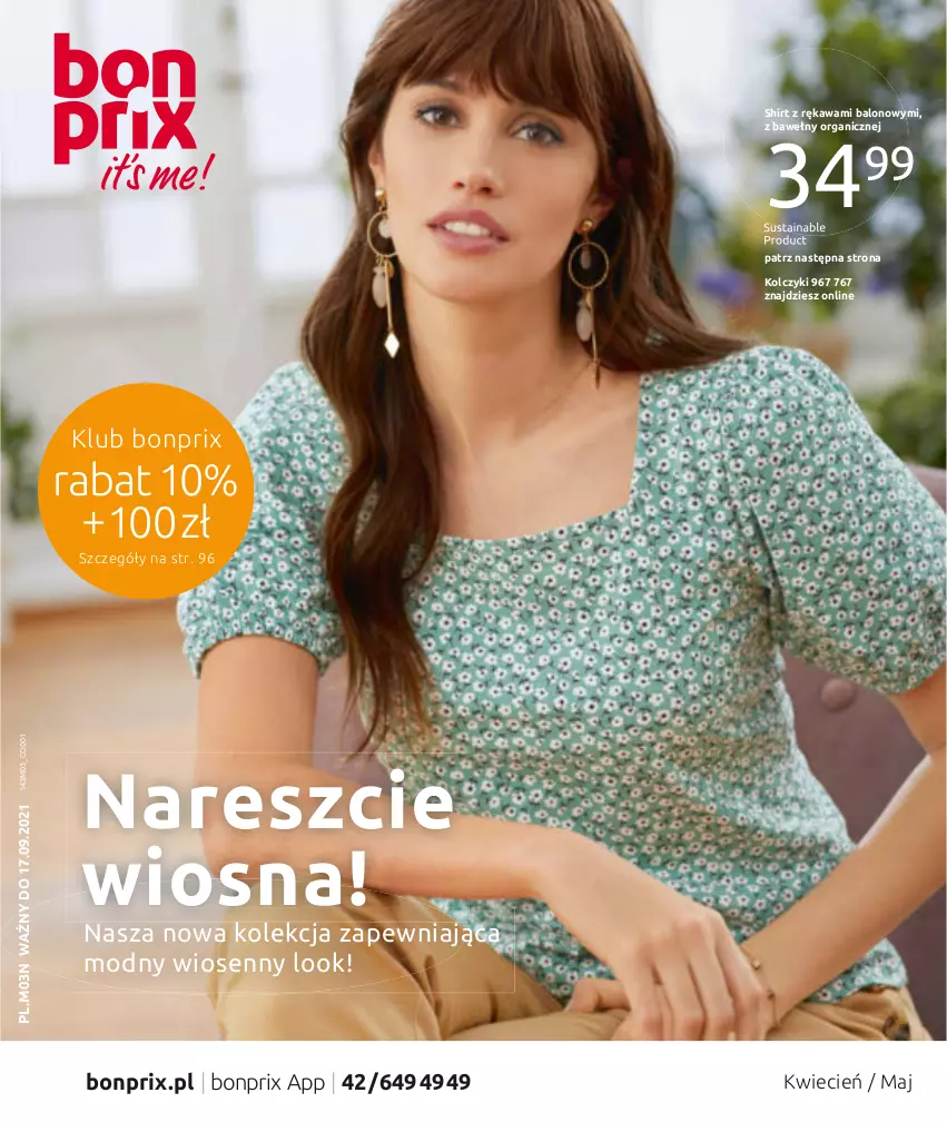 Gazetka promocyjna Bonprix - Nareszcie wiosna! - ważna 12.04 do 17.09.2021 - strona 1 - produkty: Cień, Kawa, Kolczyki