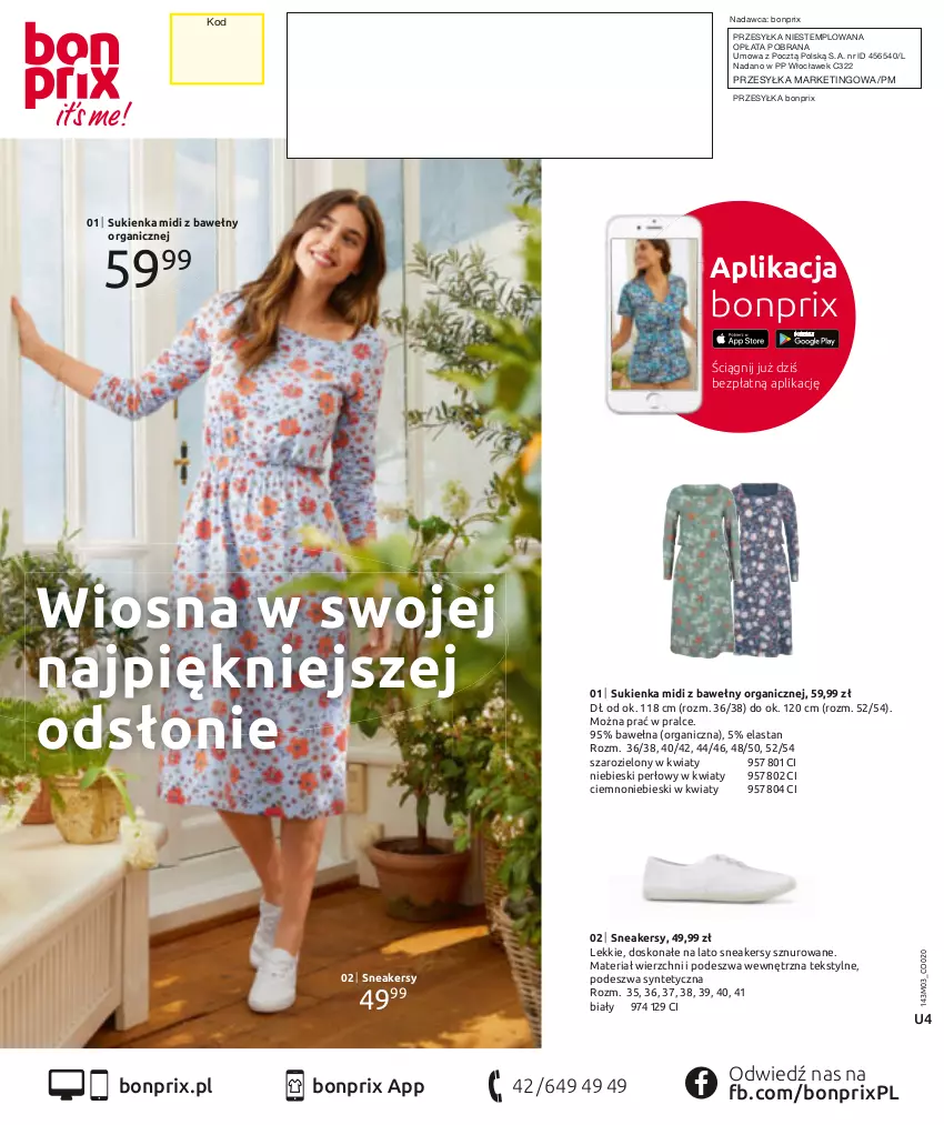 Gazetka promocyjna Bonprix - Nareszcie wiosna! - ważna 12.04 do 17.09.2021 - strona 100 - produkty: Sneakersy, Sukienka, Wełna