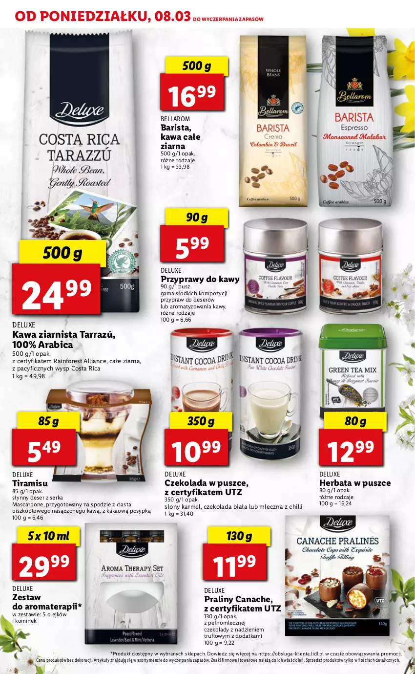 Gazetka promocyjna Lidl - DELUXE WIELKANOC - ważna 08.03 do 13.03.2021 - strona 21 - produkty: Bell, Bella, BIC, Czekolada, Deser, Herbata, Kakao, Kawa, Kawa ziarnista, Kominek, Mascarpone, O nas, Olej, Praliny, Przyprawy, Ser, Tera