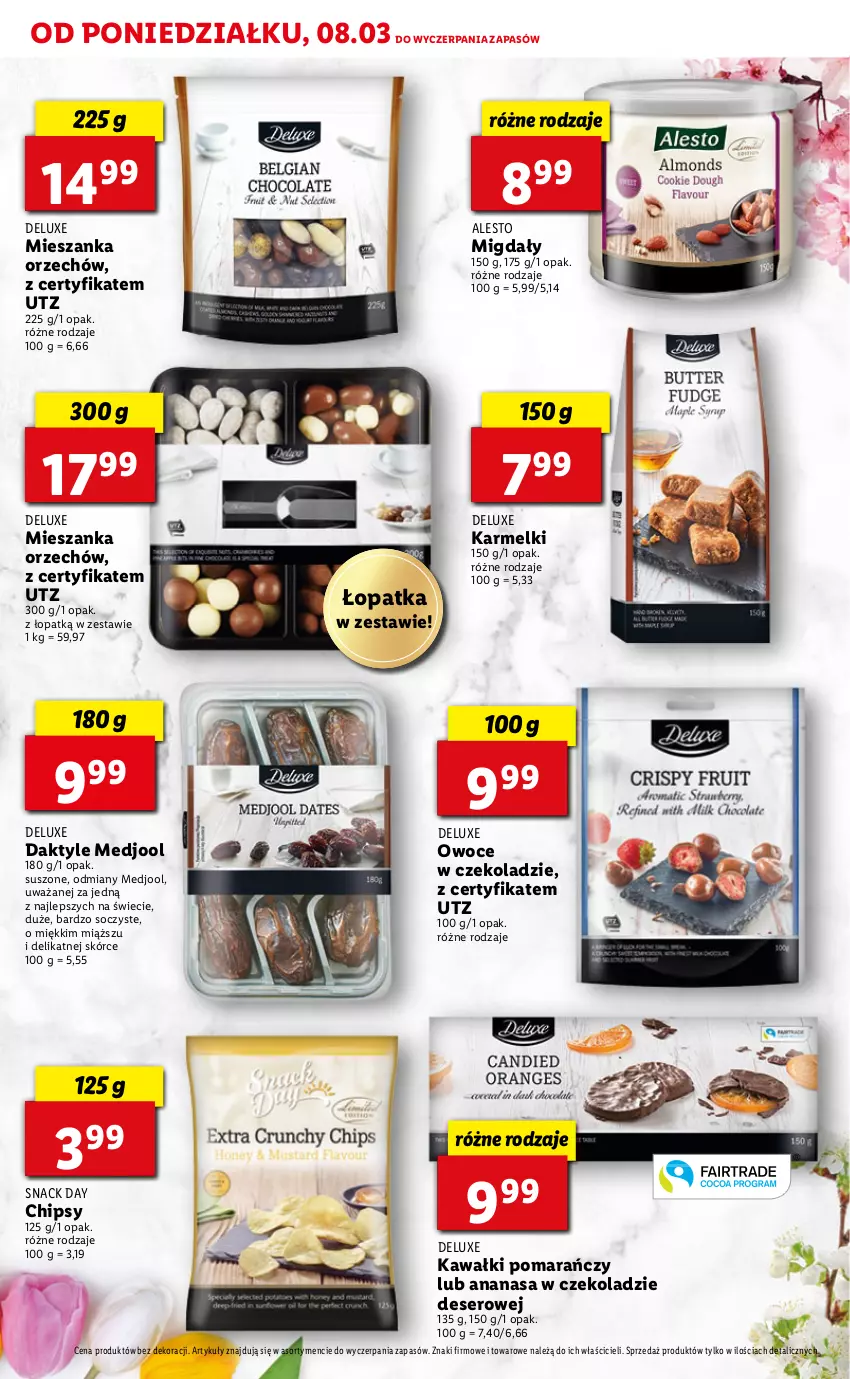 Gazetka promocyjna Lidl - DELUXE WIELKANOC - ważna 08.03 do 13.03.2021 - strona 25 - produkty: Ananas, Chipsy, Daktyle, Deser, Kawa, Migdały, Owoce, Ser