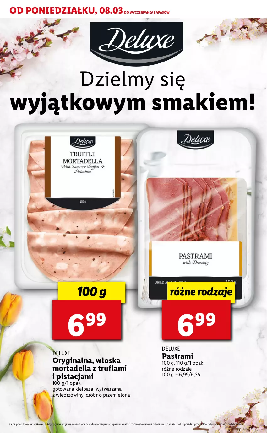 Gazetka promocyjna Lidl - DELUXE WIELKANOC - ważna 08.03 do 13.03.2021 - strona 6 - produkty: Dell, Gin, Kiełbasa, Mortadella