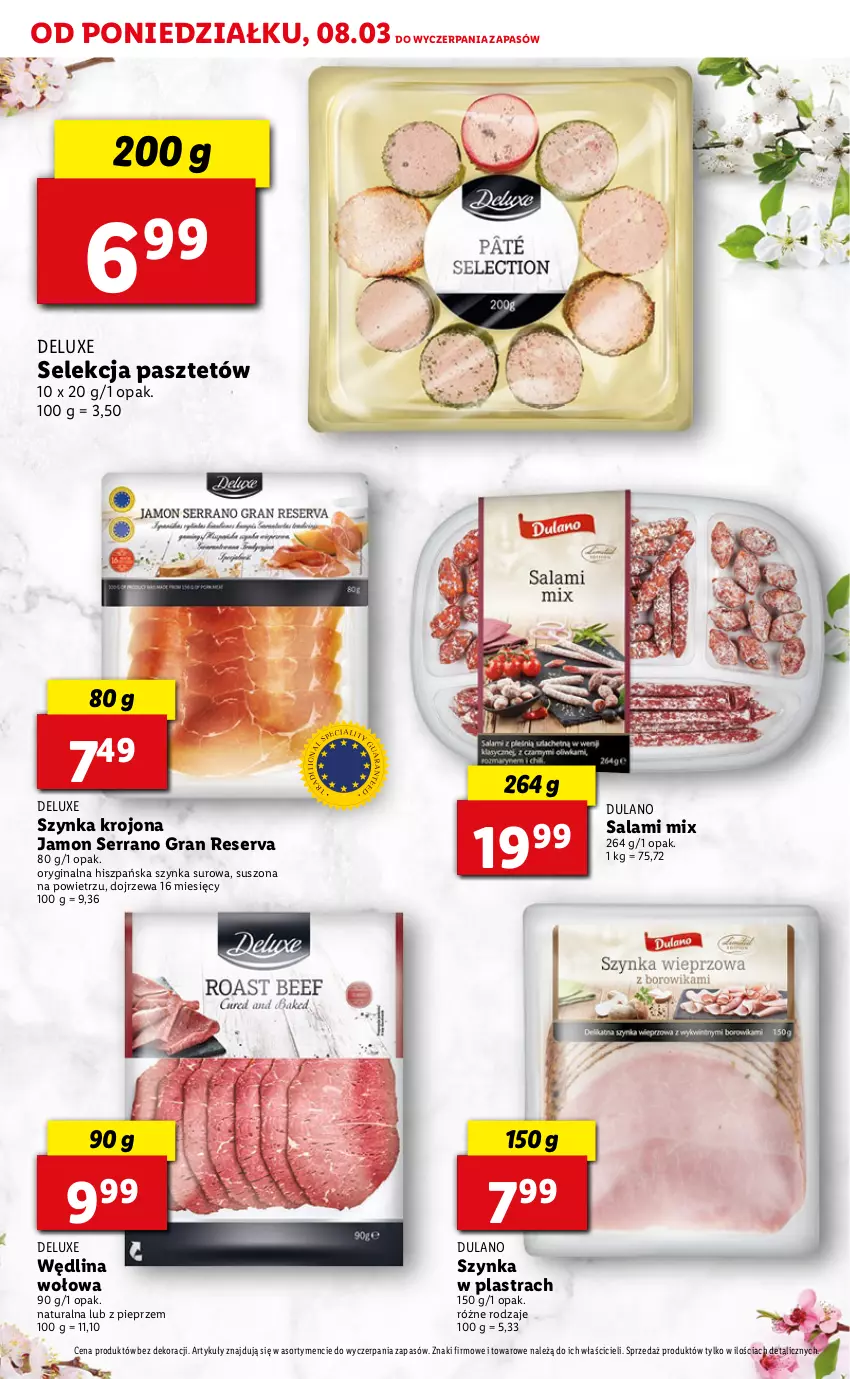 Gazetka promocyjna Lidl - DELUXE WIELKANOC - ważna 08.03 do 13.03.2021 - strona 7 - produkty: Dulano, Gin, Gra, Pasztet, Pieprz, Salami, Ser, Szynka, Wędlina