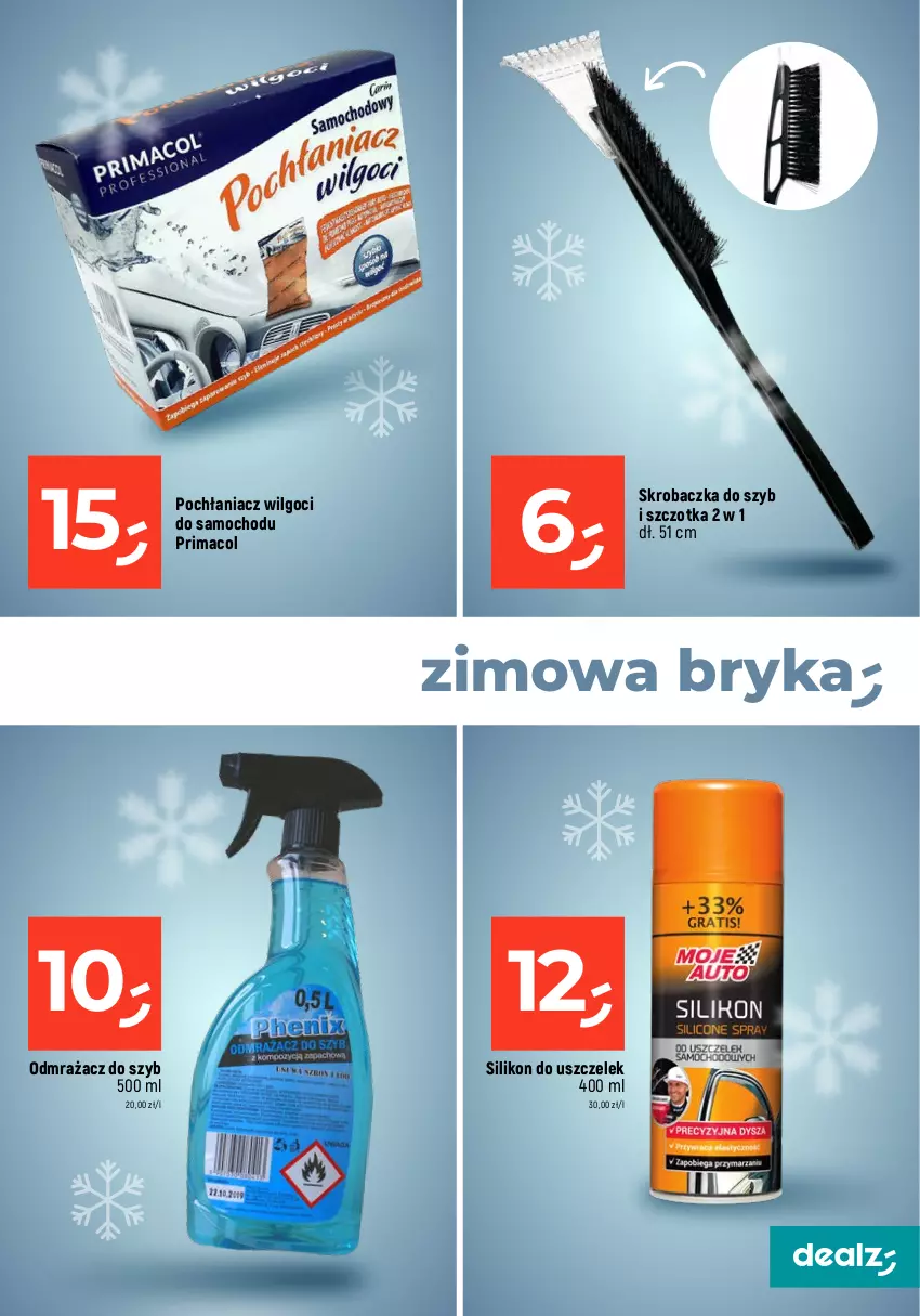 Gazetka promocyjna Dealz - MAKE A DEALZ - ważna 07.12 do 13.12.2023 - strona 27 - produkty: LG, Odmrażacz do szyb, Płyn do spryskiwaczy, Pochłaniacz wilgoci, Prima, Silikon do uszczelek, Skrobaczka, Skrobaczka do szyb, Szczotka