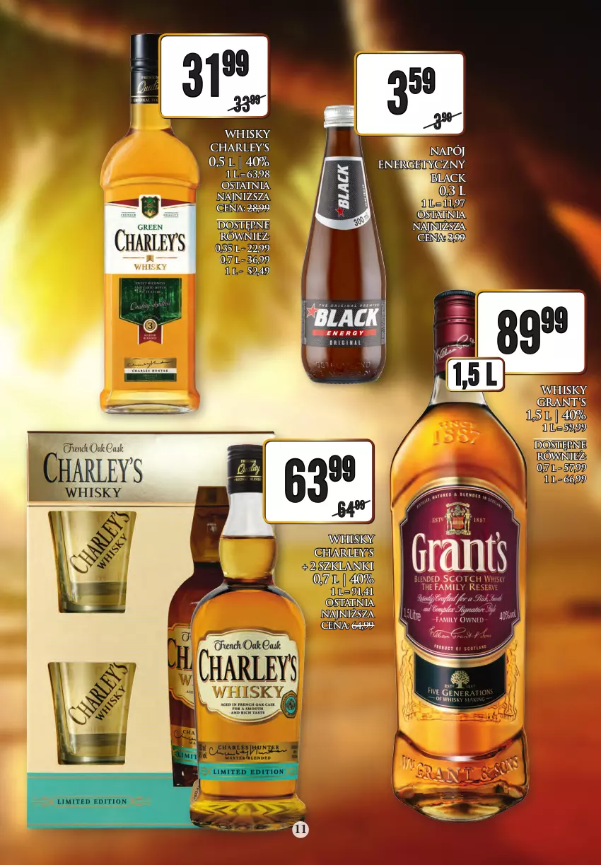 Gazetka promocyjna Dino - Katalog alkoholowy czerwiec 05-10.06 - ważna 04.06 do 10.06.2023 - strona 11 - produkty: Gra, Grant's, Lack, Lanki, Napój, Napój energetyczny, Whisky