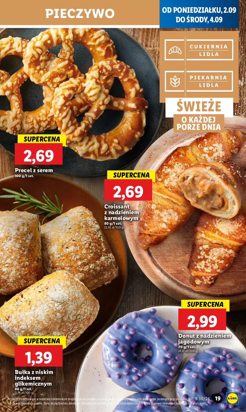 Gazetka promocyjna Lidl - GAZETKA - ważna 02.09 do 04.09.2024 - strona 25 - produkty: Bułka, Croissant, Donut, Piec, Pieczywo, Por, Ser