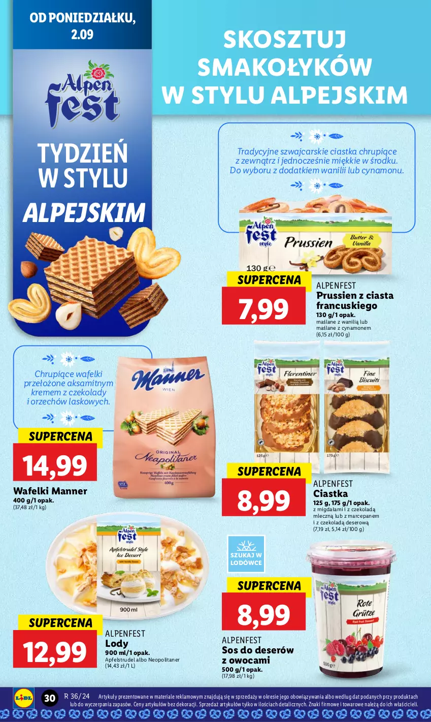 Gazetka promocyjna Lidl - GAZETKA - ważna 02.09 do 04.09.2024 - strona 36 - produkty: Aksam, Cars, Ciastka, Deser, Kosz, Lody, Ser, Sos