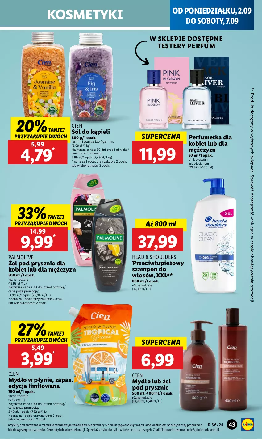 Gazetka promocyjna Lidl - GAZETKA - ważna 02.09 do 04.09.2024 - strona 51 - produkty: Lack, Mydło, Mydło w płynie, Palmolive, Perfum, Sól, Sól do kąpieli, Szampon