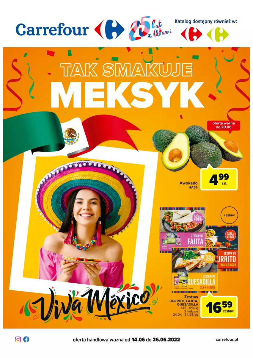 Gazetka promocyjna Carrefour - Gazetka Tak smakuje Meksyk - ważna 14.06 do 26.06.2022 - strona 1 - produkty: Fa