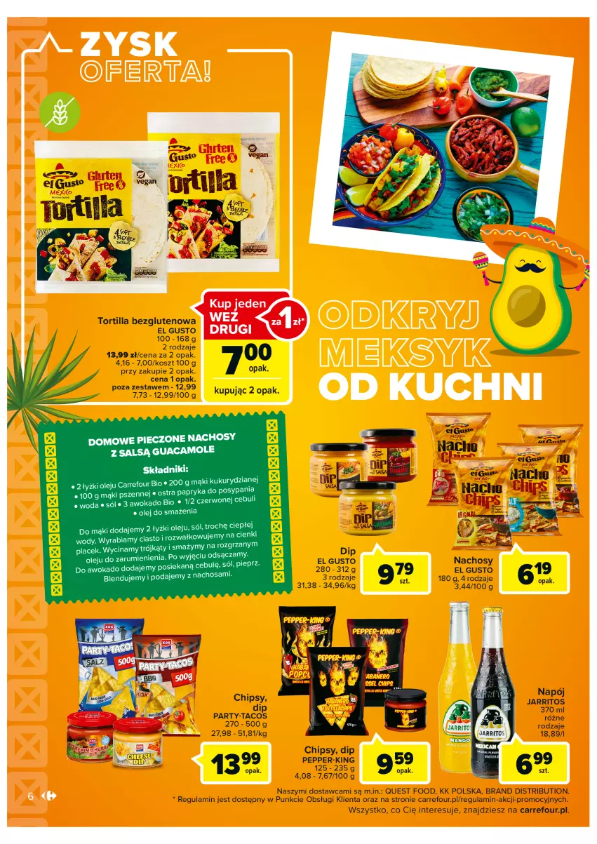 Gazetka promocyjna Carrefour - Gazetka Tak smakuje Meksyk - ważna 14.06 do 26.06.2022 - strona 6 - produkty: Chipsy, Kosz, Napój, Tortilla