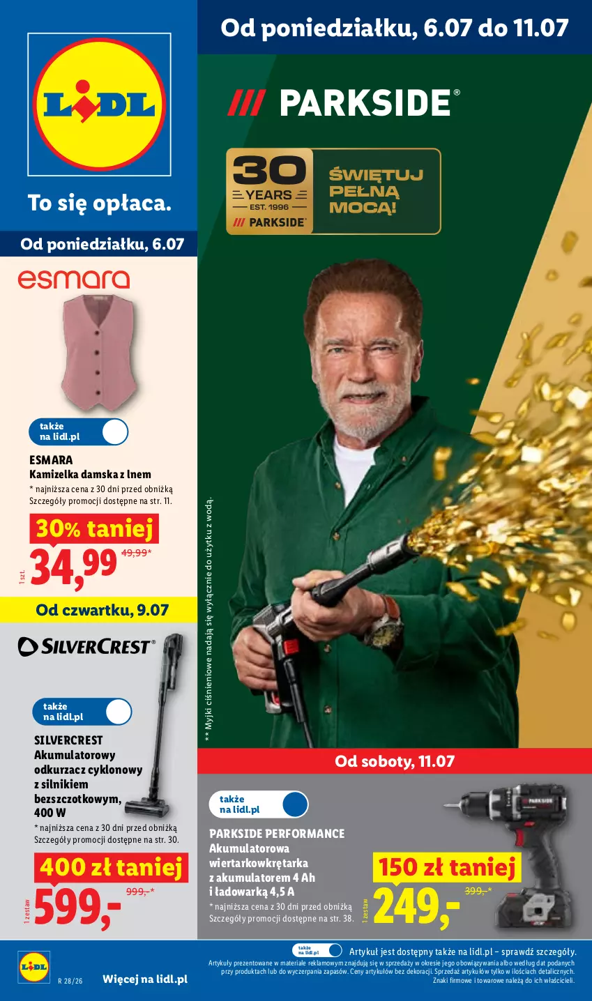 Gazetka promocyjna Lidl - Katalog ważny od 6.07 - ważna 06.07 do 11.07.2026 - strona 1 - produkty: Akumulator, Akumulatorowa wiertarkowkrętark, Kamizelka, Odkurzacz, Parkside, Silvercrest, Tarka, Wiertarkowkrętarka, Wkręt, Wkrętarka