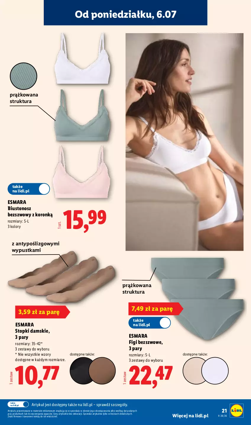 Gazetka promocyjna Lidl - Katalog ważny od 6.07 - ważna 06.07 do 11.07.2026 - strona 23 - produkty: Biustonosz, Figi, Top