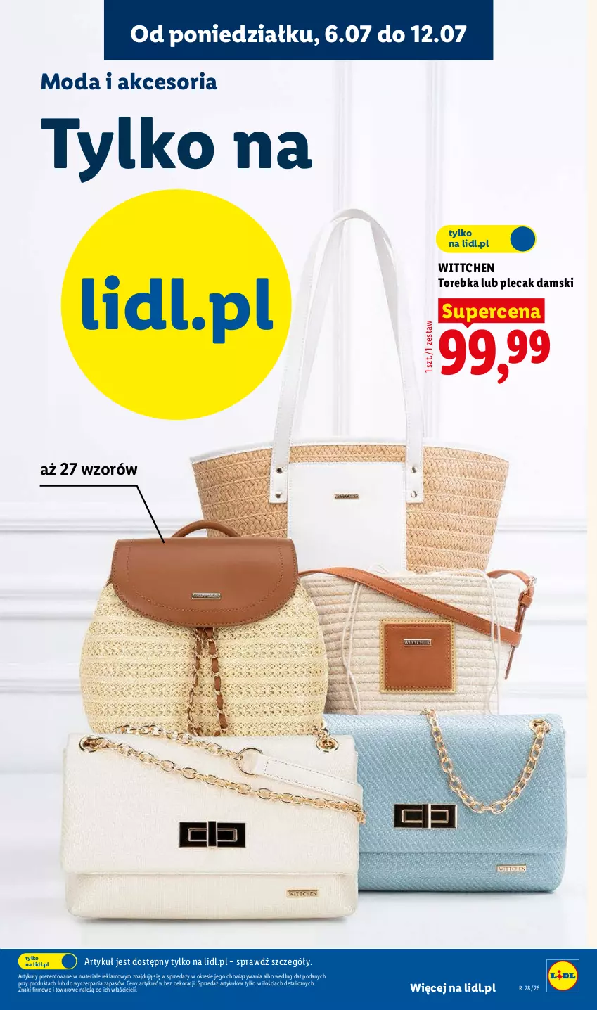 Gazetka promocyjna Lidl - Katalog ważny od 6.07 - ważna 06.07 do 11.07.2026 - strona 25 - produkty: Moda, Plecak, Torebka, Wittchen