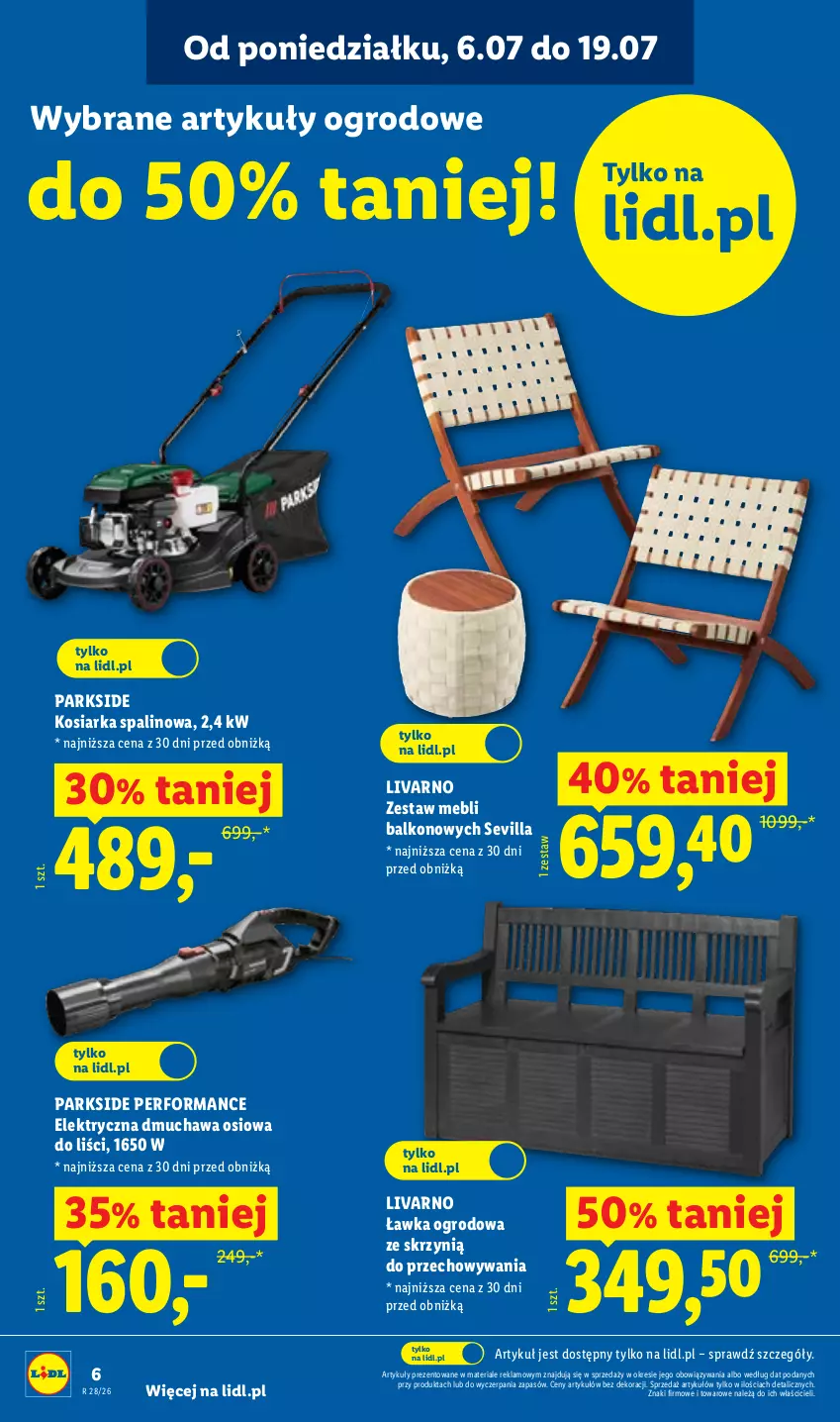 Gazetka promocyjna Lidl - Katalog ważny od 6.07 - ważna 06.07 do 11.07.2026 - strona 6 - produkty: Ivar, Kosiarka, Parkside