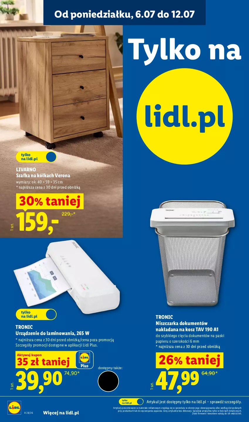 Gazetka promocyjna Lidl - Katalog ważny od 6.07 - ważna 06.07 do 11.07.2026 - strona 8 - produkty: Ivar, Kosz, Niszczarka, Papier, Szafka