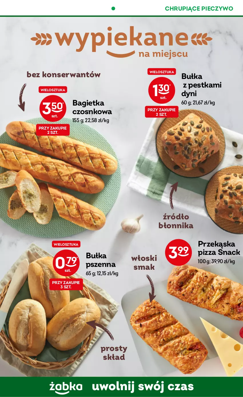 Gazetka promocyjna Żabka - ważna 04.01 do 10.01.2023 - strona 25 - produkty: Bagietka, Bagietka czosnkowa, Bułka, Piec, Pieczywo, Pizza, Ser