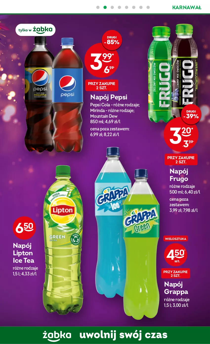 Gazetka promocyjna Żabka - ważna 04.01 do 10.01.2023 - strona 5 - produkty: Gra, Grappa, Ice tea, Lipton, Mirinda, Napój, Pepsi