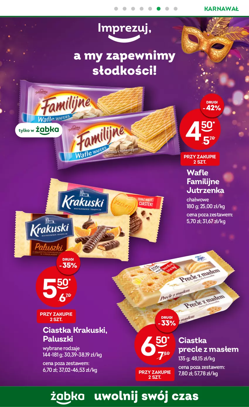 Gazetka promocyjna Żabka - ważna 04.01 do 10.01.2023 - strona 9 - produkty: Ciastka, Fa, Jutrzenka, Krakus, Krakuski, Precle, Wafle