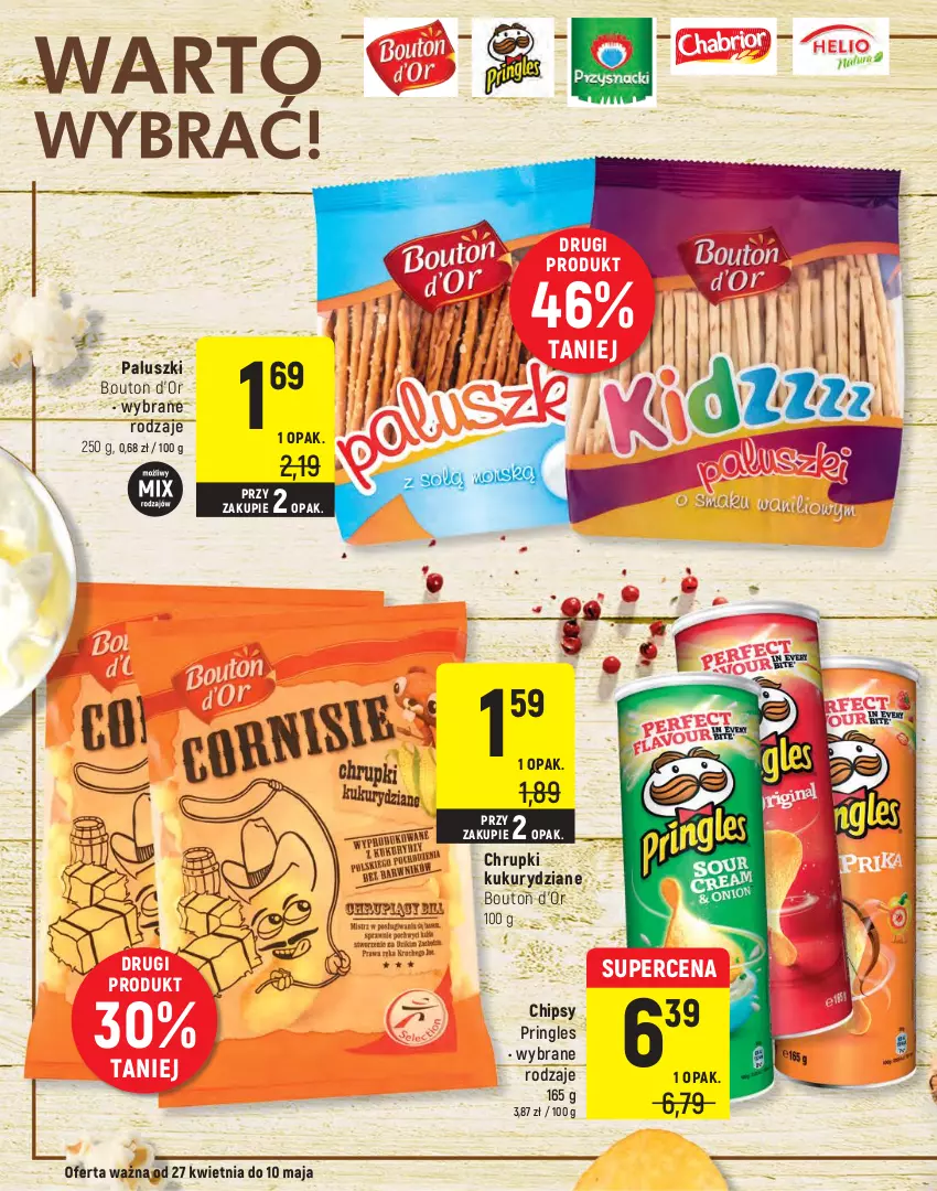 Gazetka promocyjna Intermarche - Warto wybrać - ważna 27.04 do 10.05.2021 - strona 14 - produkty: Chabrior, Chipsy, Chrupki, Helio, Pringles, Przysnacki, Ryż, Wafle