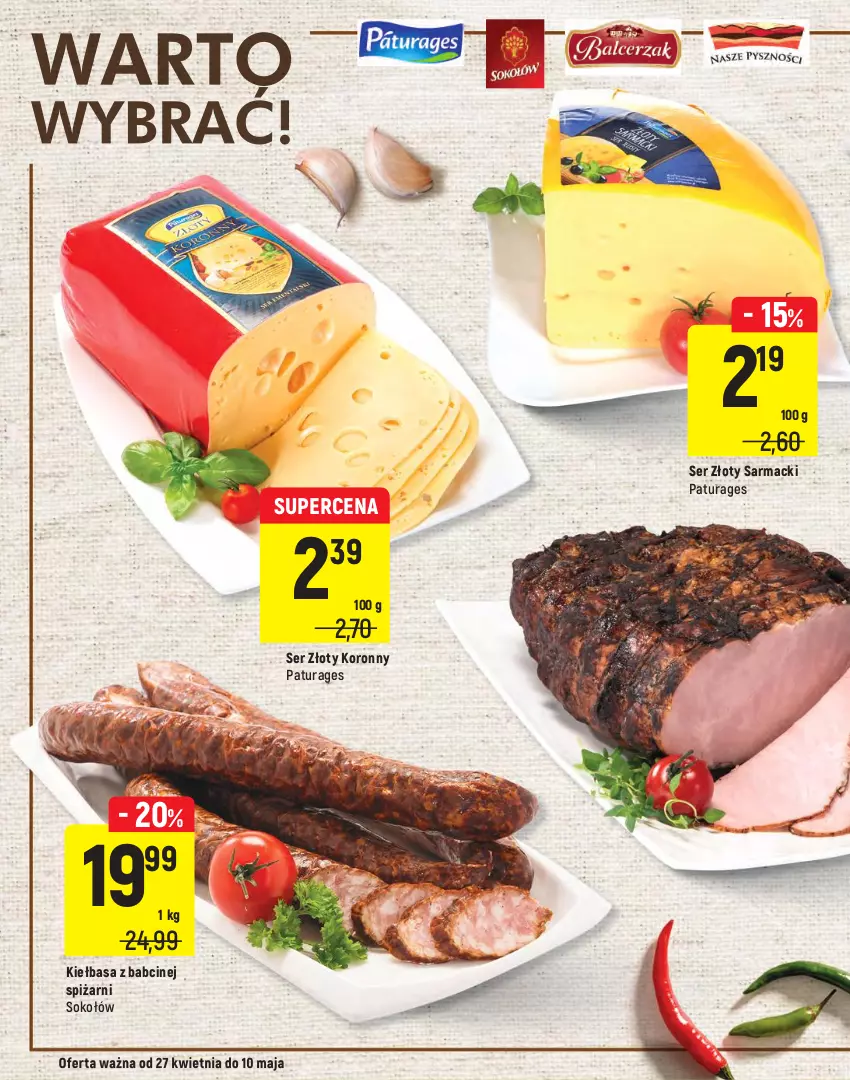 Gazetka promocyjna Intermarche - Warto wybrać - ważna 27.04 do 10.05.2021 - strona 2 - produkty: Bianka, Kiełbasa, Kiełbasa krakowska, Krakus, Ser, Sok, Sokołów, Szynka