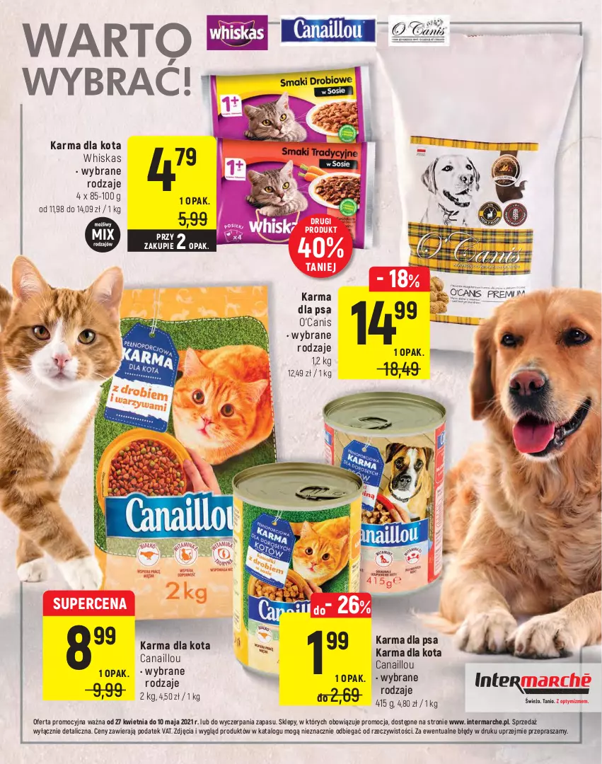 Gazetka promocyjna Intermarche - Warto wybrać - ważna 27.04 do 10.05.2021 - strona 24 - produkty: Canaillou, Whiskas