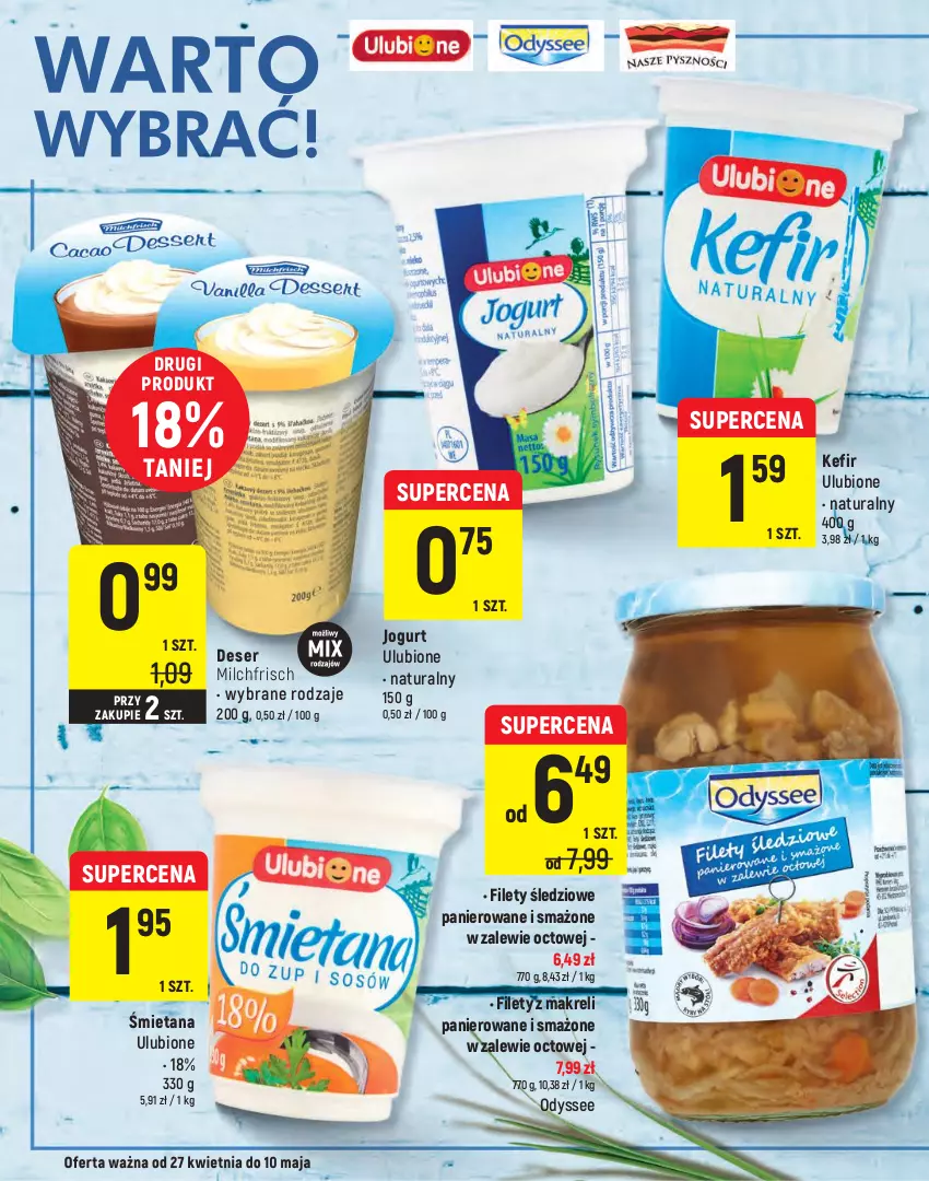 Gazetka promocyjna Intermarche - Warto wybrać - ważna 27.04 do 10.05.2021 - strona 6 - produkty: Deser, Frytki, Jogurt, Kefir, Piec, Pieczarka, Pierogi, Pizza, Sałat, Sałatka, Ser